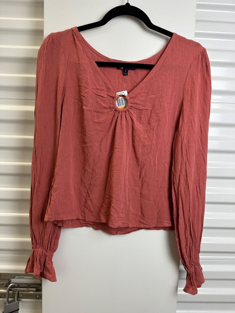 FRESHMAN 1996 Long Sleeve Ring-Detail Blouse - Dusty Rose